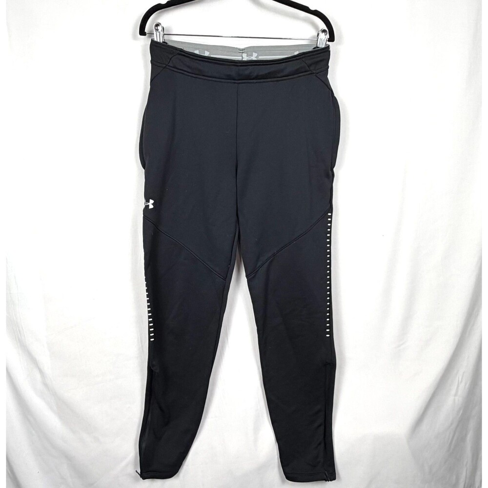 Under Armour ColdGear Joggers Mens M Black Loose Fit Zipped Ankle Sweatpants
